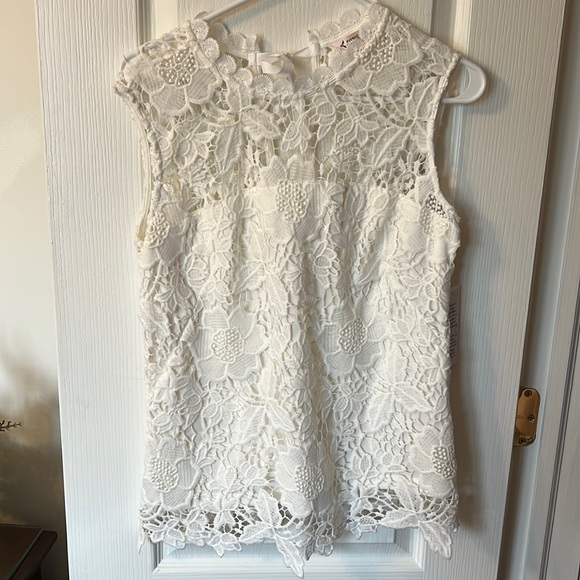 Lepore Tops Lepore Sz M Lacey White Top Nwt Poshmark